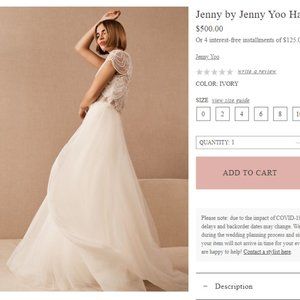 Jenny by Jenny Yoo Hannah Skirt - worn once